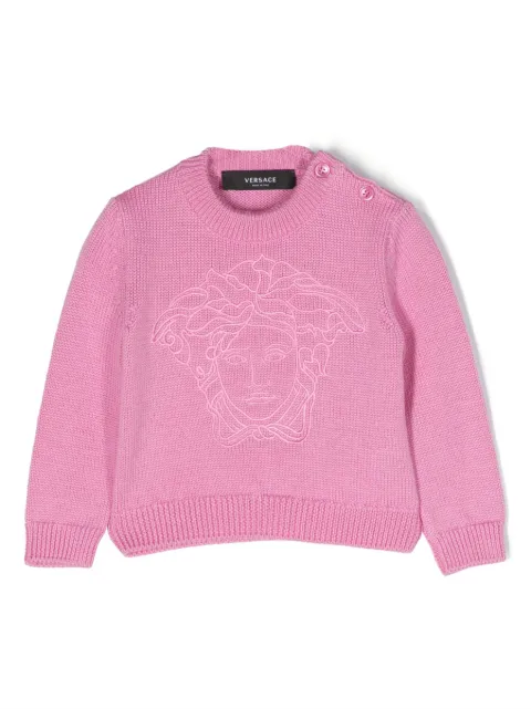 Versace Kids Medusa Head embroidered jumper