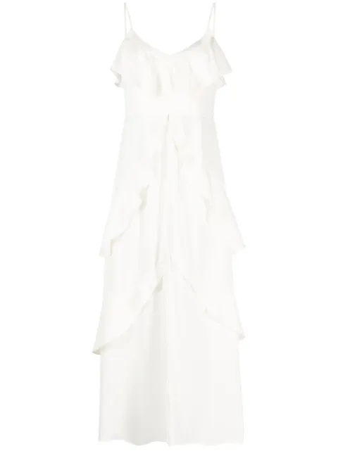 TWINSET ruffled maxi slip dress