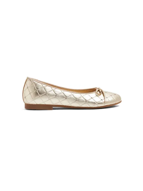 ANDANINES metallic-effect quilted ballerina shoes 