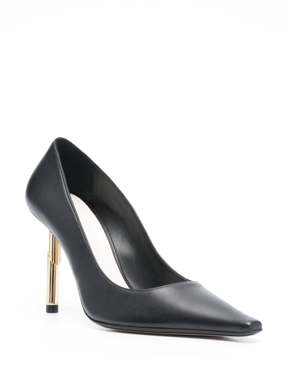 Shop Lanvin Metallic-heel Pointed-toe Pumps In Black