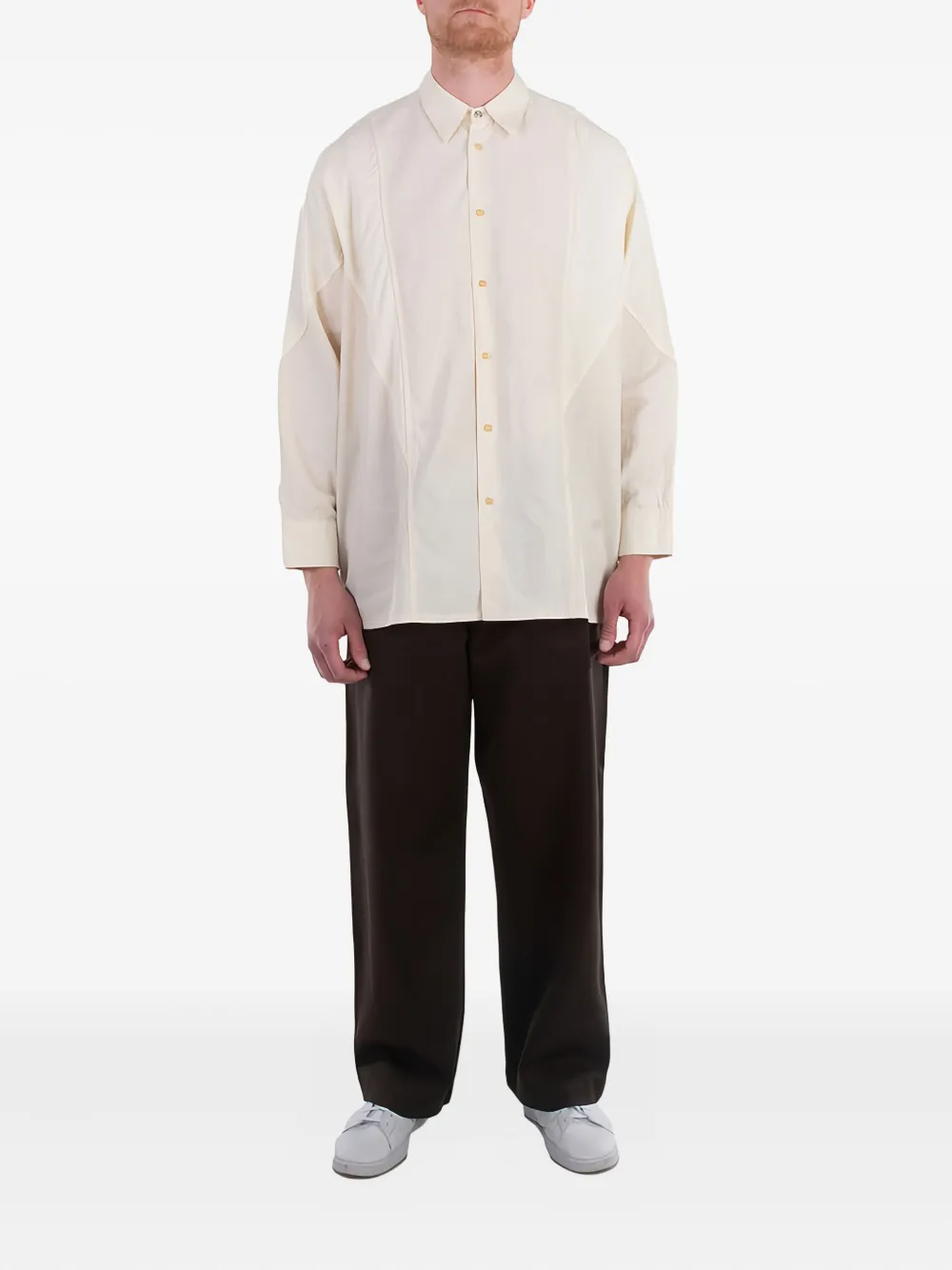 OAMC Arrow panelled shirt - Beige