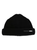 OAMC Peak logo-patch beanie - Black