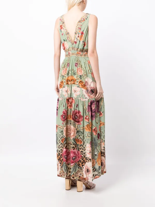 camilla silk wrap dress Camilla Long Silk High-Low Wrap Dress with Frill