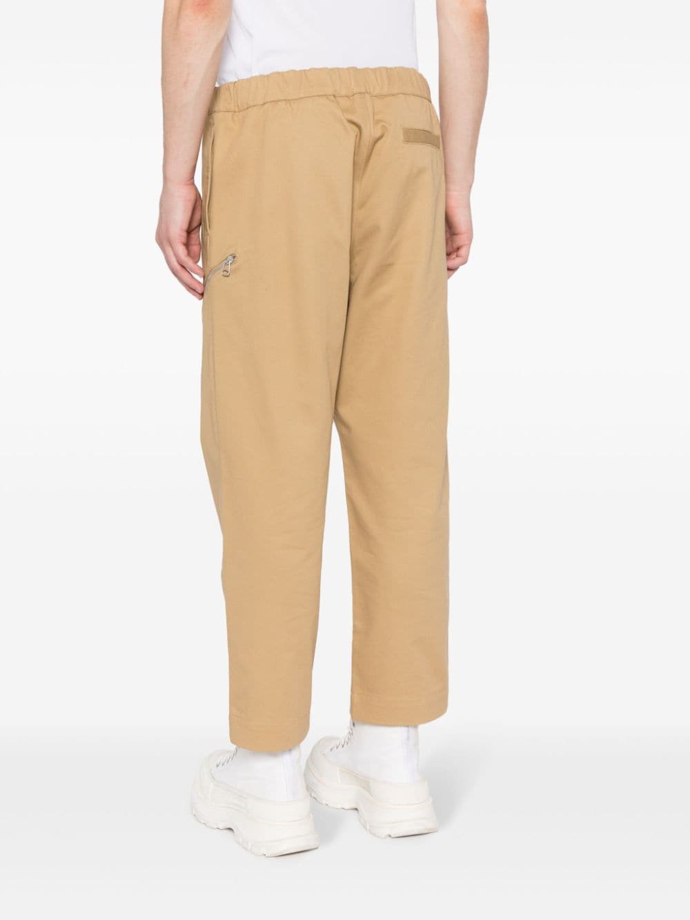 Shop Oamc Regs Tappered-leg Cropped Trousers In Brown