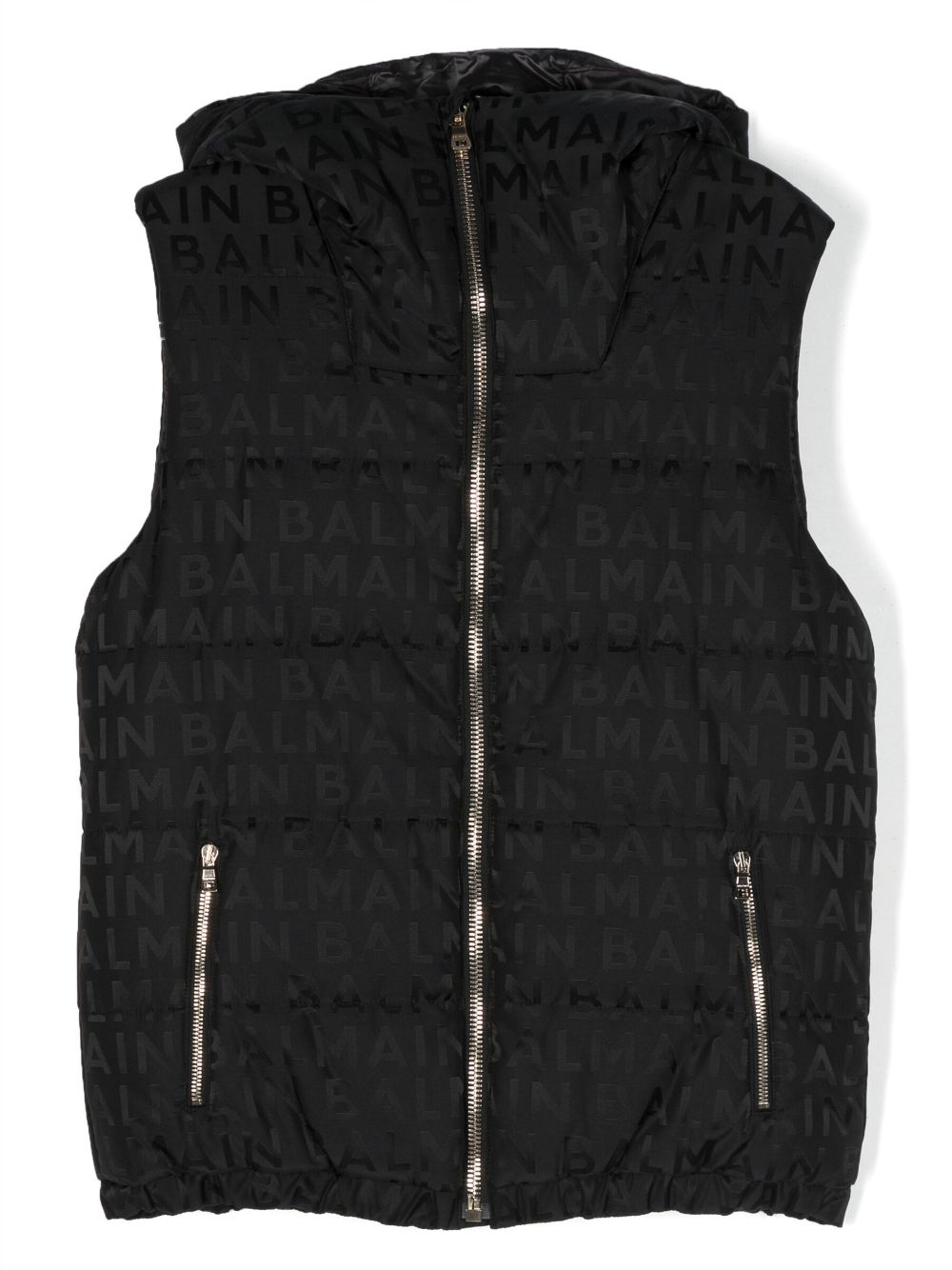 Balmain Kids logo-print padded gilet – Black