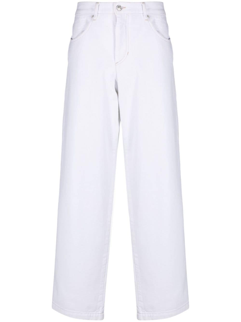 Marant Etoile 同色系设计直筒牛仔裤 In White