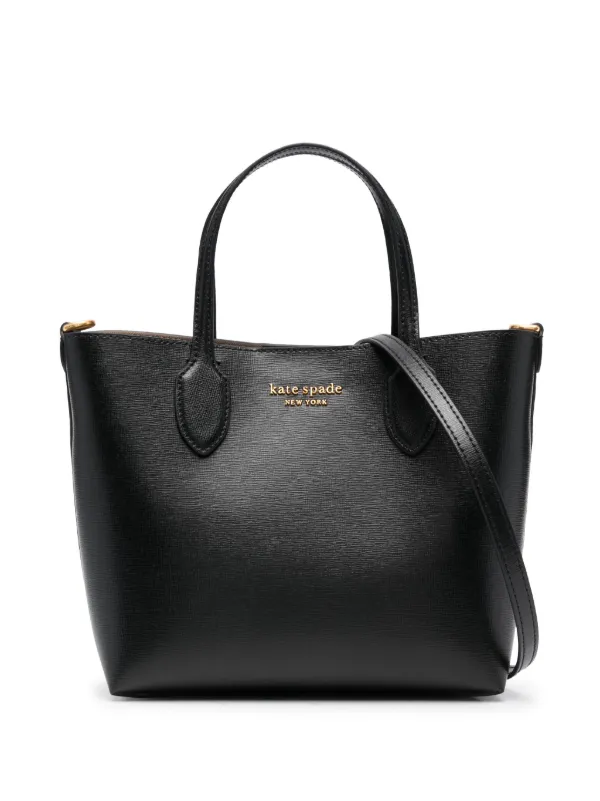 Kate Spade Logo Lettering Plaque two way Bag Black FARFETCH CA
