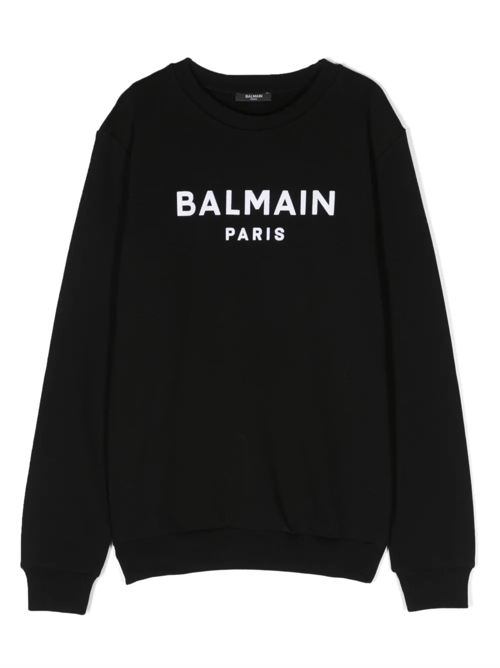 Balmain Kids logo-print cotton sweatshirt | Black | Image 1