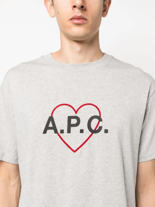 A.P.C ハート シャツ A.P.C. ハートロゴ Tシャツ | グレー | FARFETCH JP