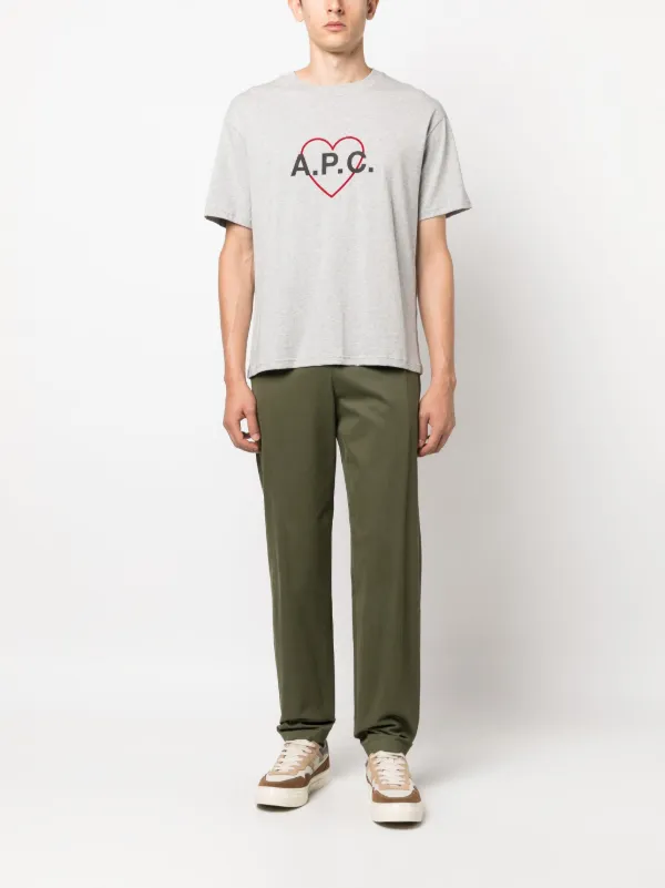 A.P.C ハート シャツ A.P.C. ハートロゴ Tシャツ | グレー | FARFETCH JP