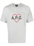 A.P.C. heart logo cotton T-shirt - Grey