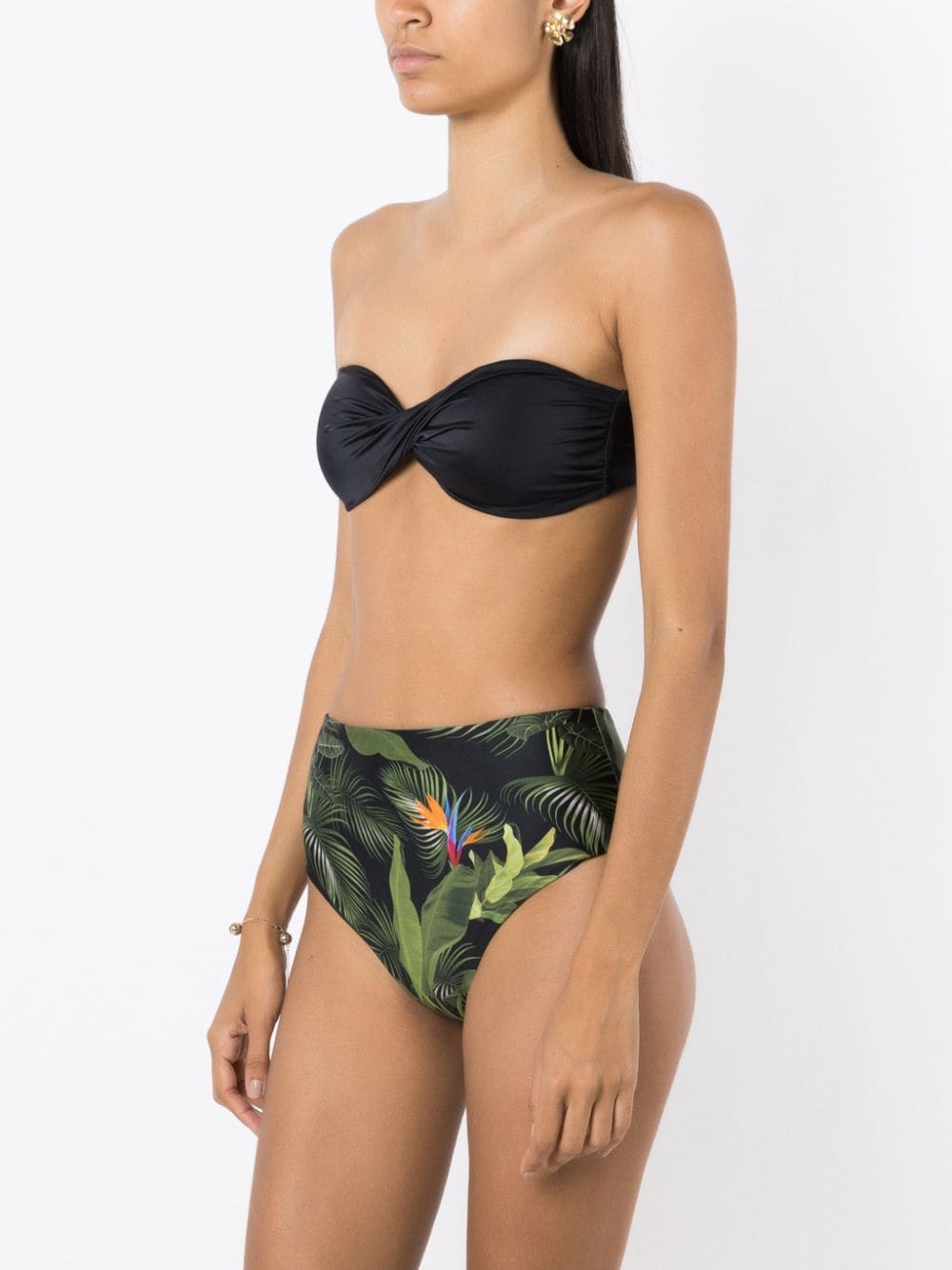Shop Lygia & Nanny Violeta Leaf-print Bikini Bottoms In Green