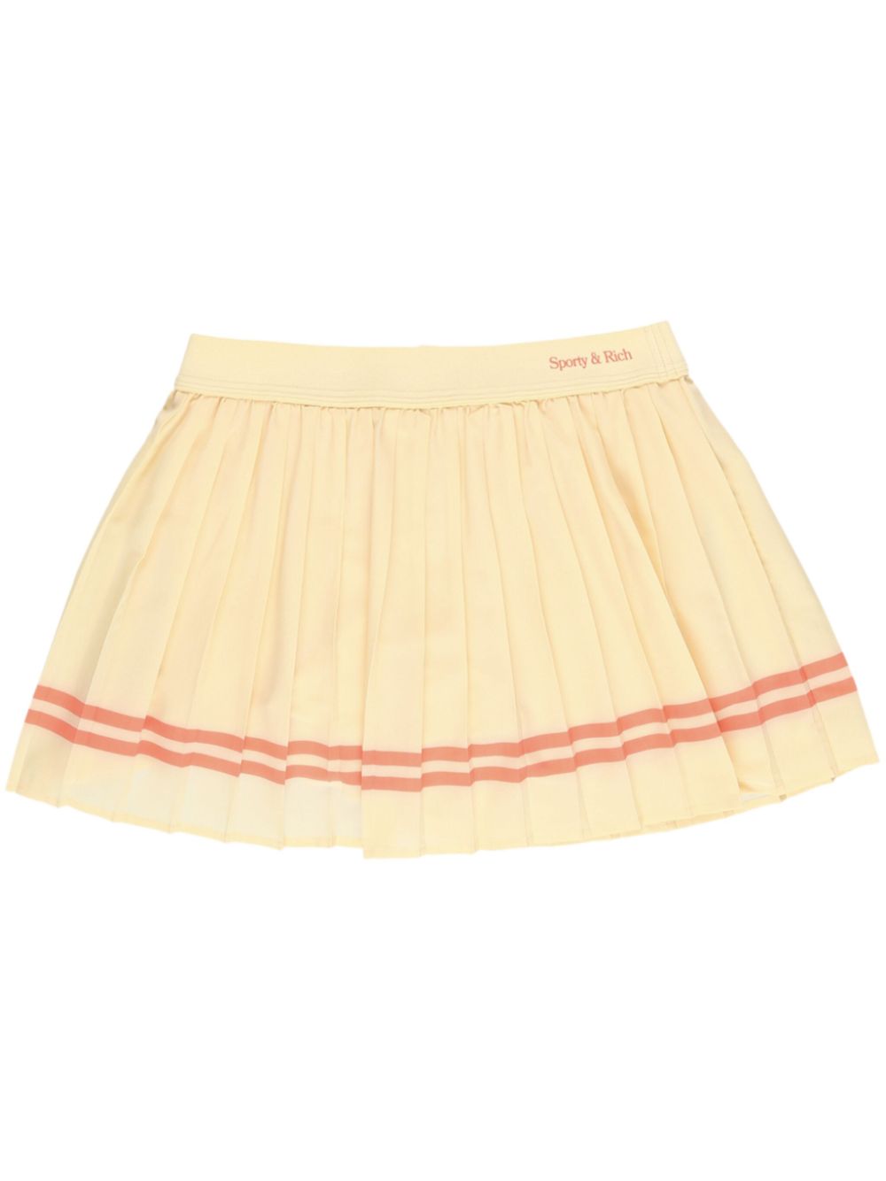 Sporty & Rich New Serif Pleated Skirt - Almond/Pomodoro - Yellow