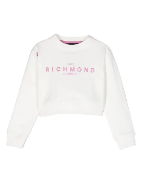 John Richmond Junior logo-embroidered jersey sweatshirt