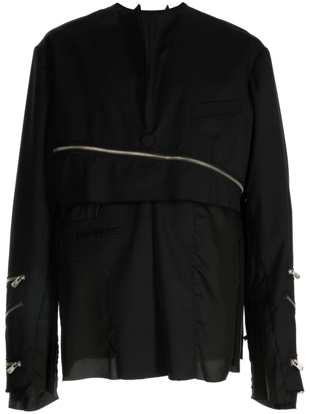 Takahiromiyashita The Soloist zip-detail panelled sweatshirt