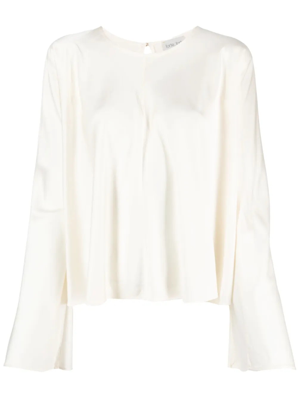 FORTE FORTE SATIN-FINISH LONG-SLEEVED BLOUSE