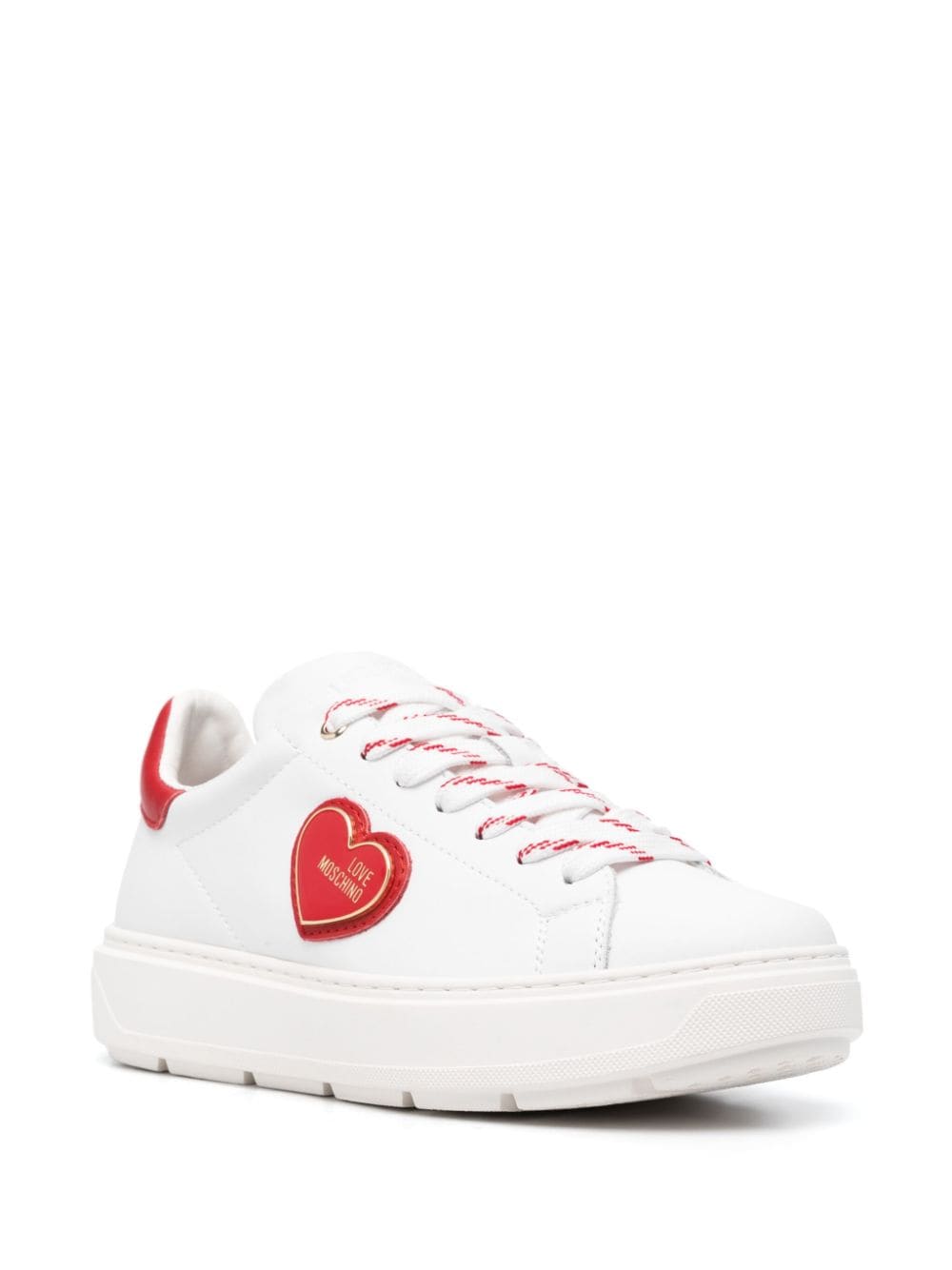 Love Moschino logo-patch low-top sneakers - Wit