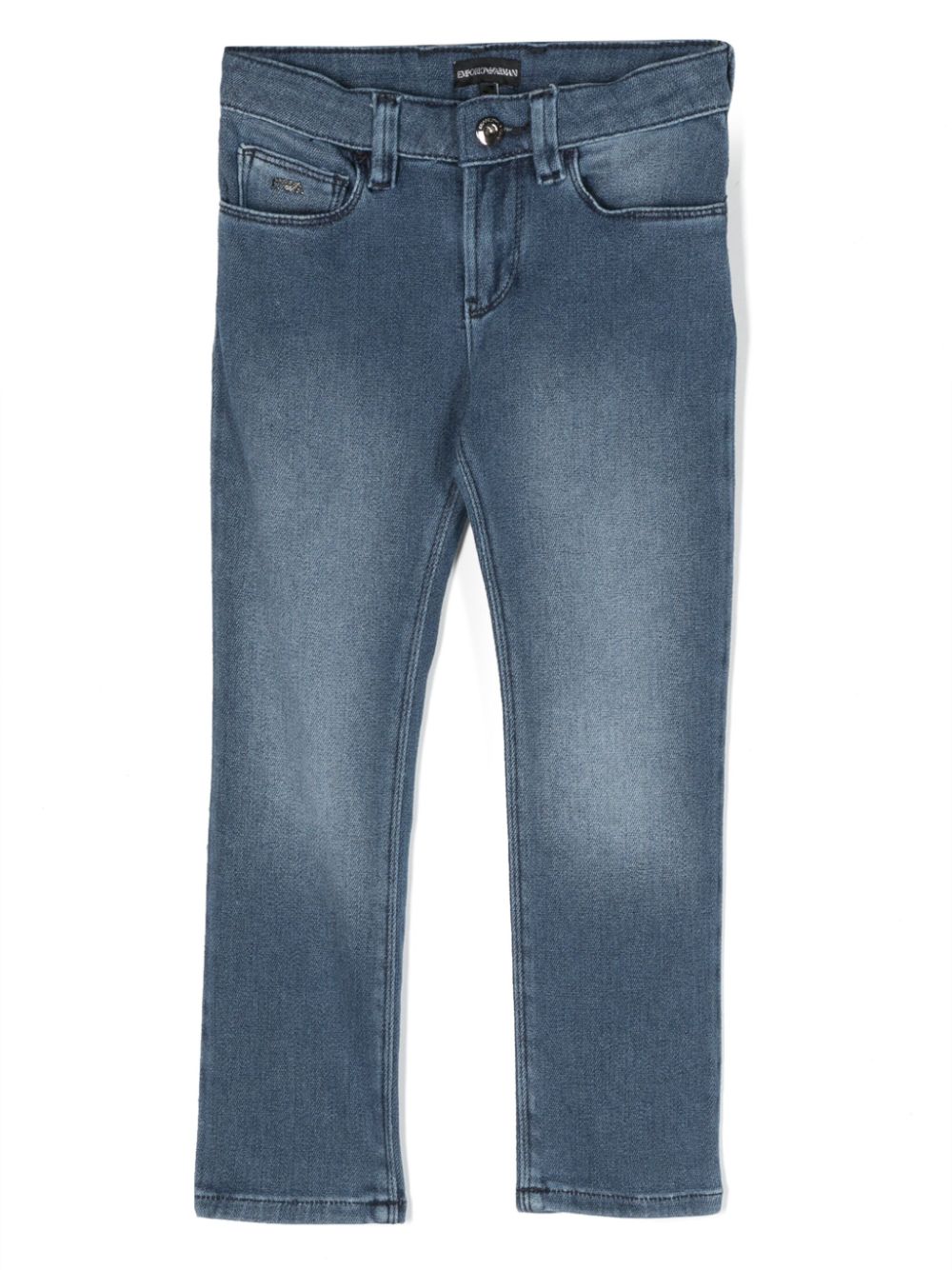 Emporio Armani Kids distressed-finish denim jeans - Blue