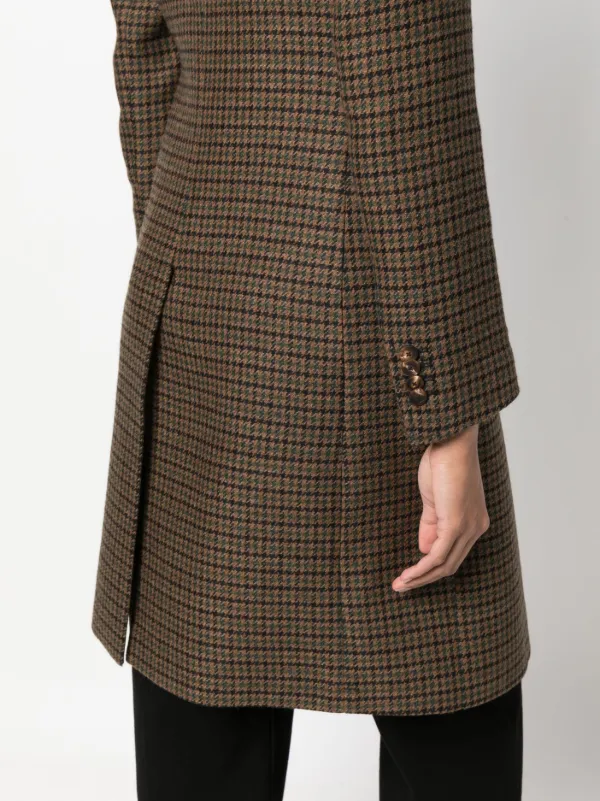 Houndstooth wool outlet coat womens