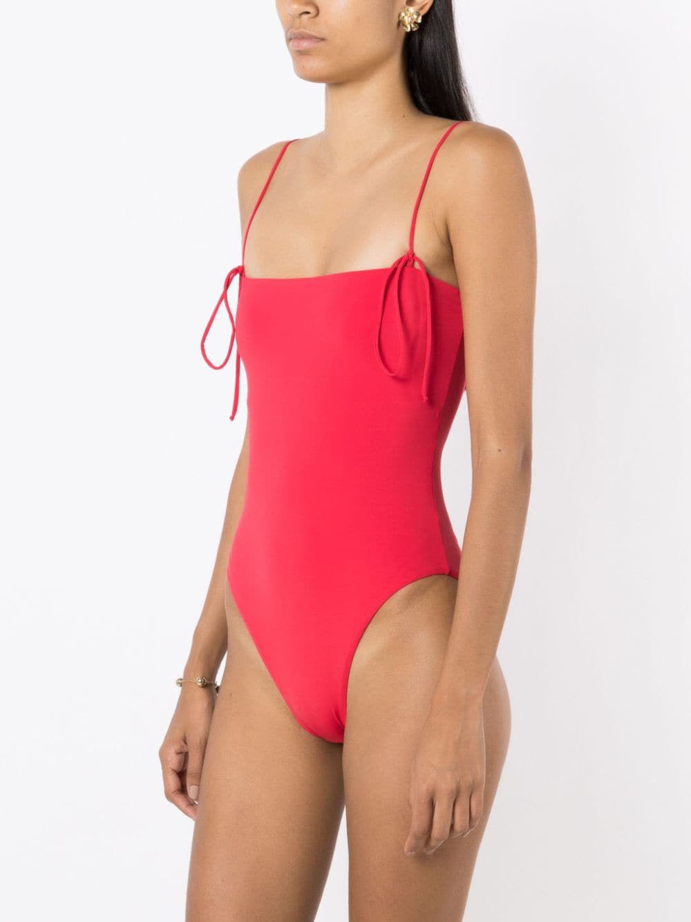 Shop Lygia & Nanny Winona Fluity Tied-straps Swimsuit In Pink