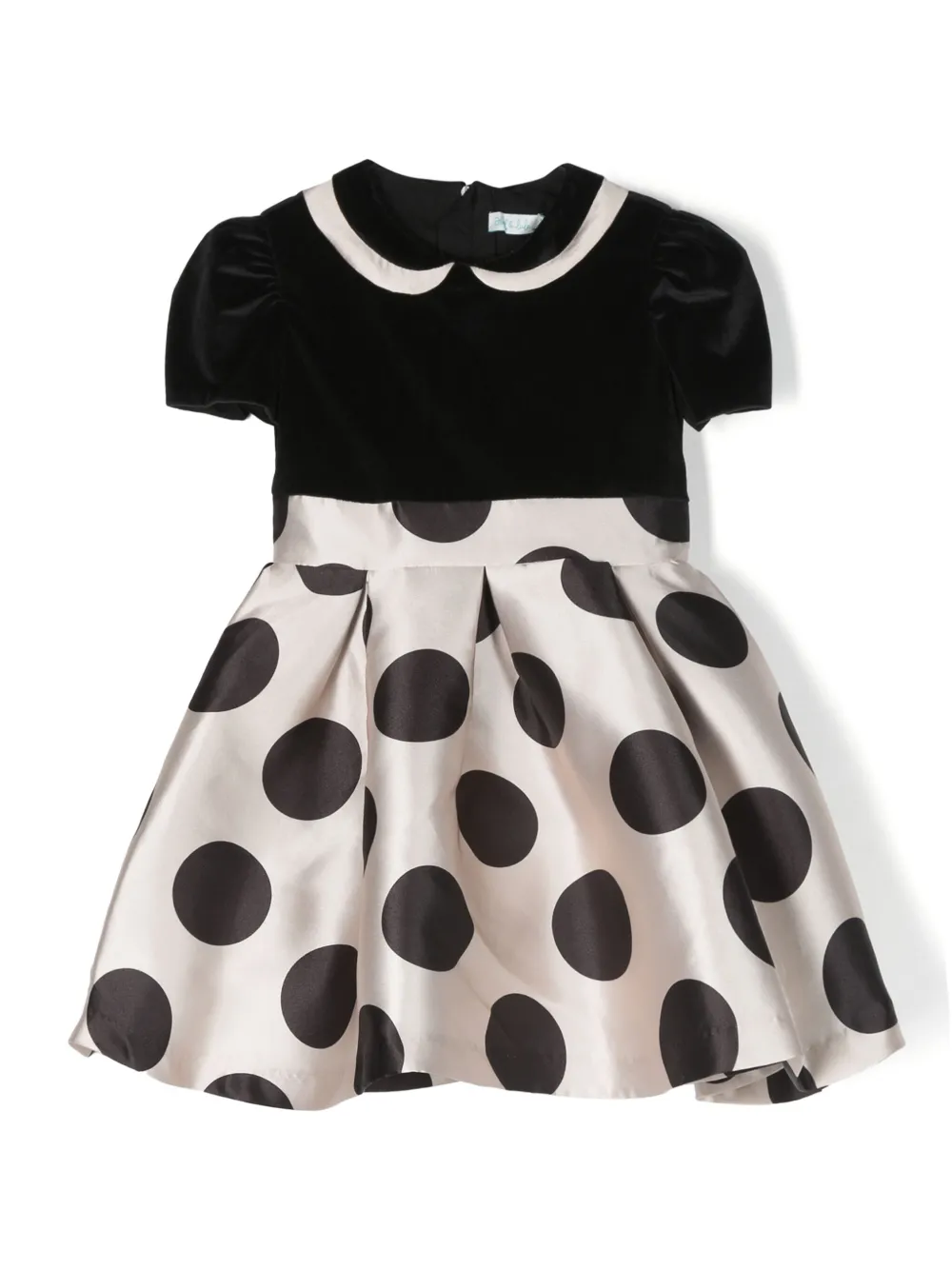 Abel & Lula Kids' Polka-dot Short-sleeve Dress In Black