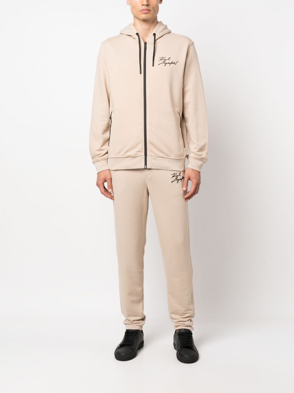 Karl Lagerfeld organic-cotton blend track pants - Beige