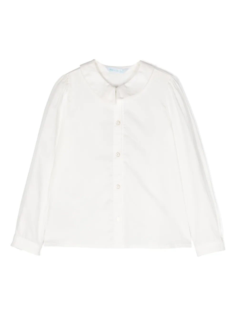 Abel & Lula Kids' Long-sleeve Cotton Shirt In White