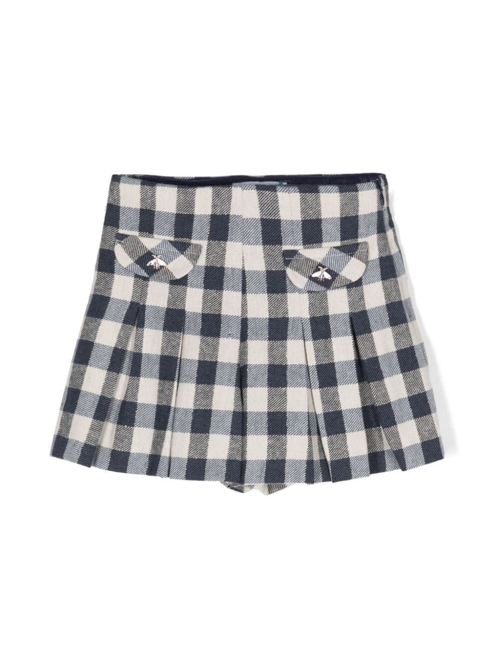 Abel & Lula Kids' Checked Pleated Shorts In Blue