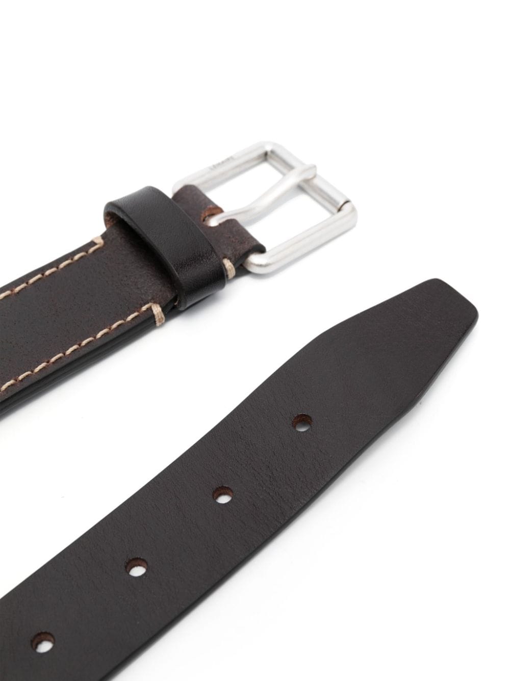 Lemaire logo-engraved leather belt - Bruin