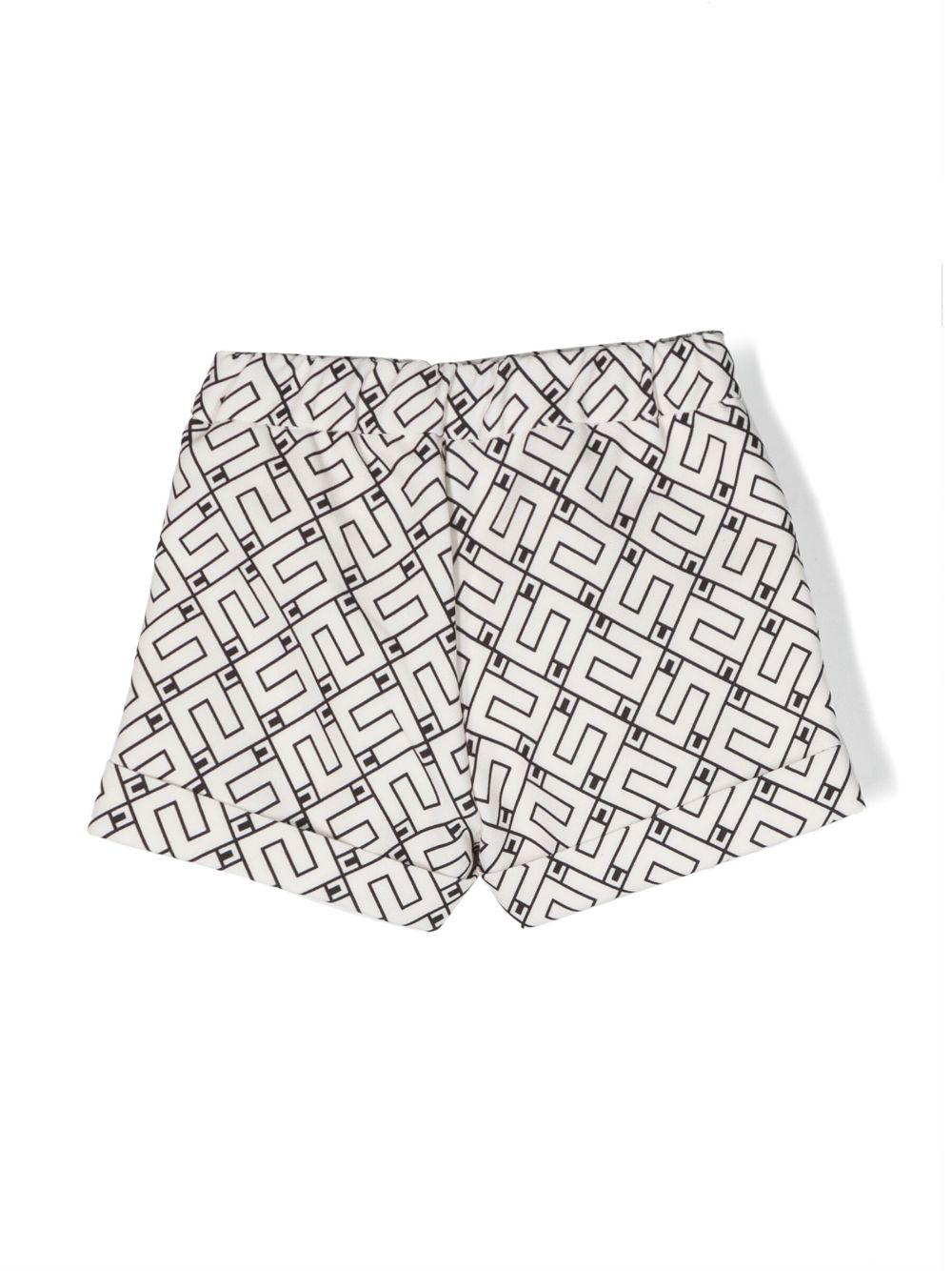 Elisabetta Franchi La Mia Bambina monogram-pattern elasticated-waistband shorts - Beige