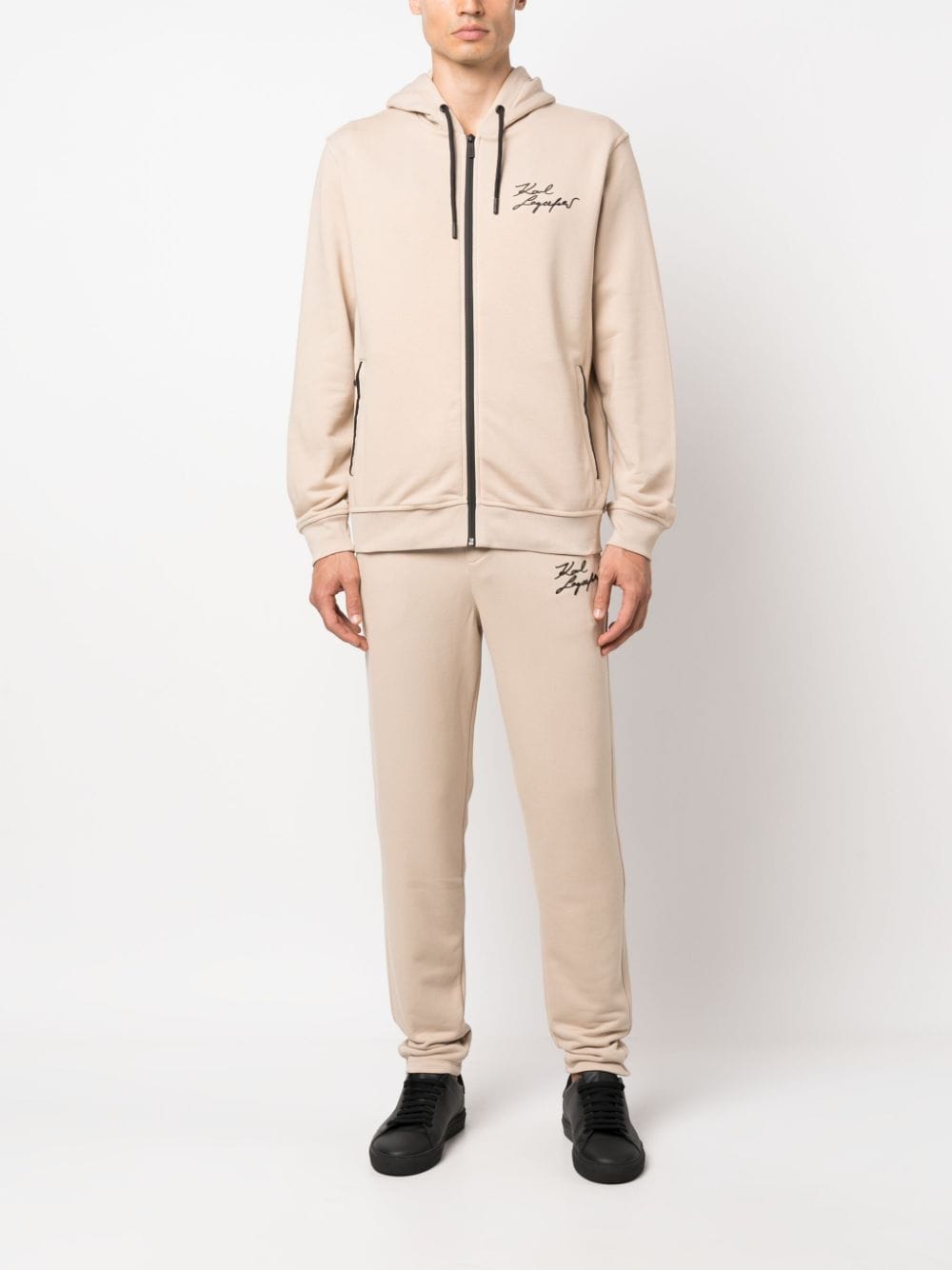 Karl Lagerfeld Hoodie met trekkoord - Beige