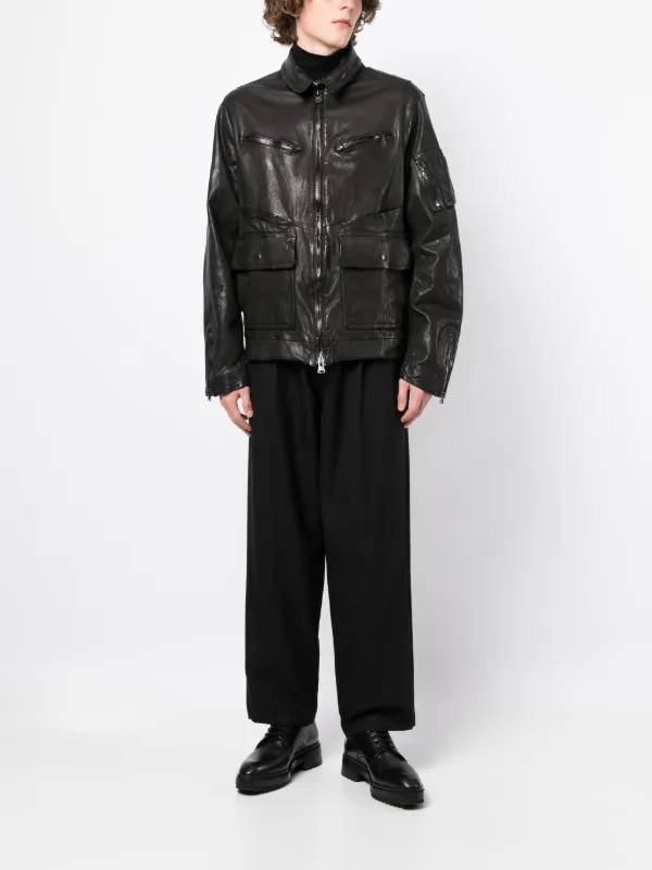 Yohji Yamamoto zip-up Leather Jacket - Farfetch