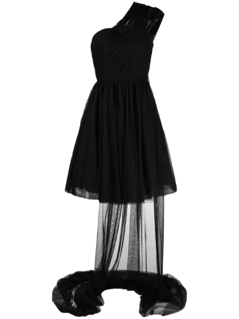 ANOUKI one-shoulder ruffle-hem dress