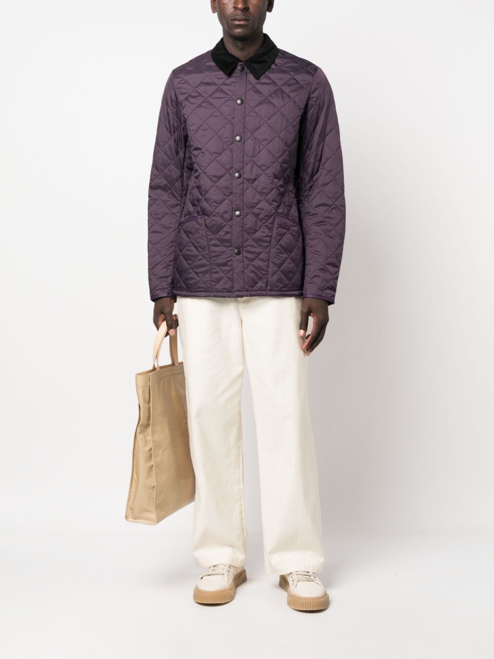 Barbour button-up quilted jacket - Paars