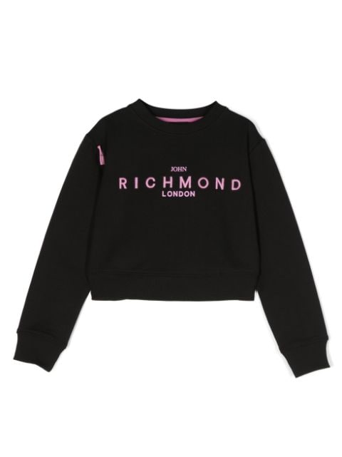 John Richmond Junior logo-embroidered jersey sweatshirt