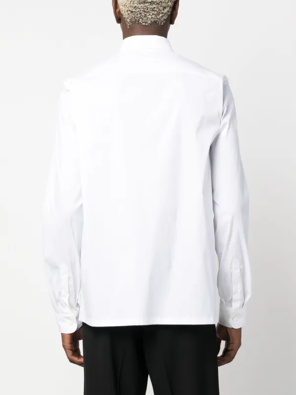 Prada logo-embroidered long-sleeve Shirt | White | FARFETCH