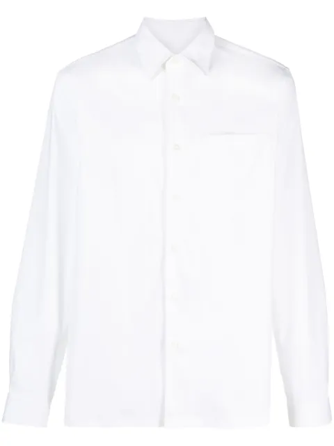 Prada logo-embroidered long-sleeve shirt