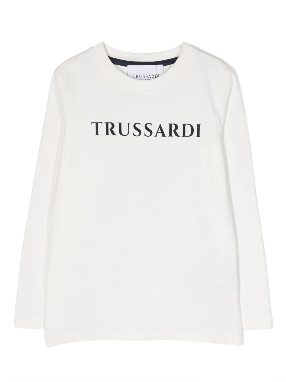 TRUSSARDI JUNIOR logo-print long-sleeve Cotton T-shirt - Farfetch