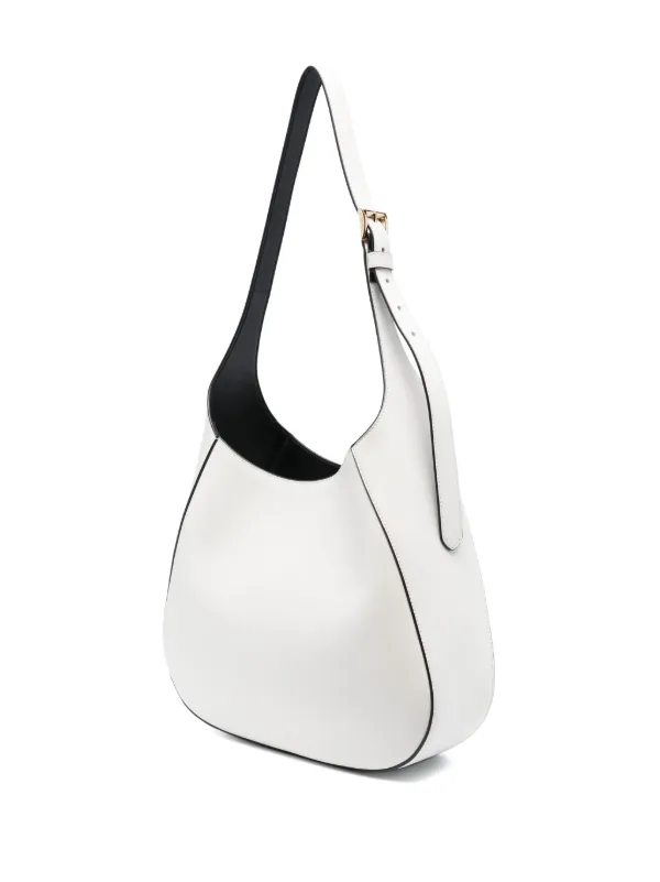 Prada triangle-logo Leather Shoulder Bag | White | FARFETCH