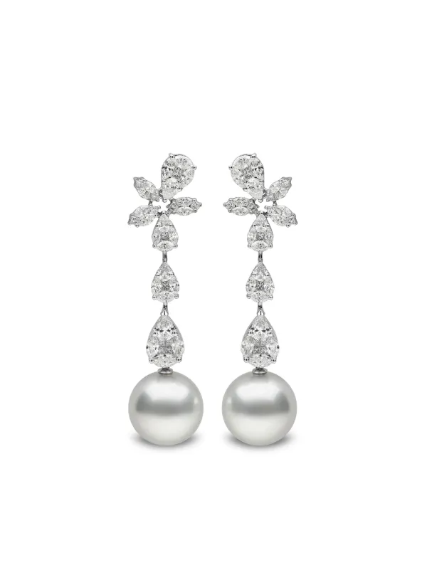 South sea pearl hot sale earrings with diamonds