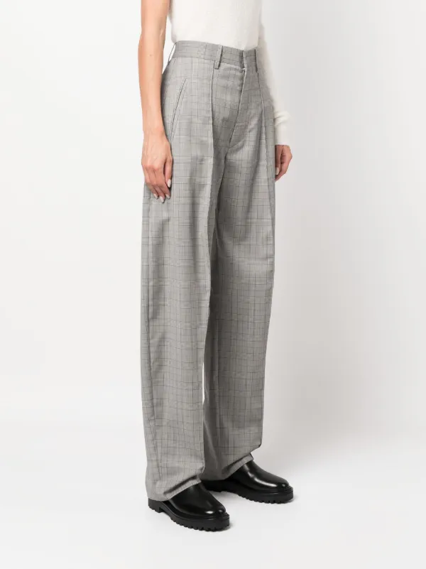 Grey check hot sale tapered trousers