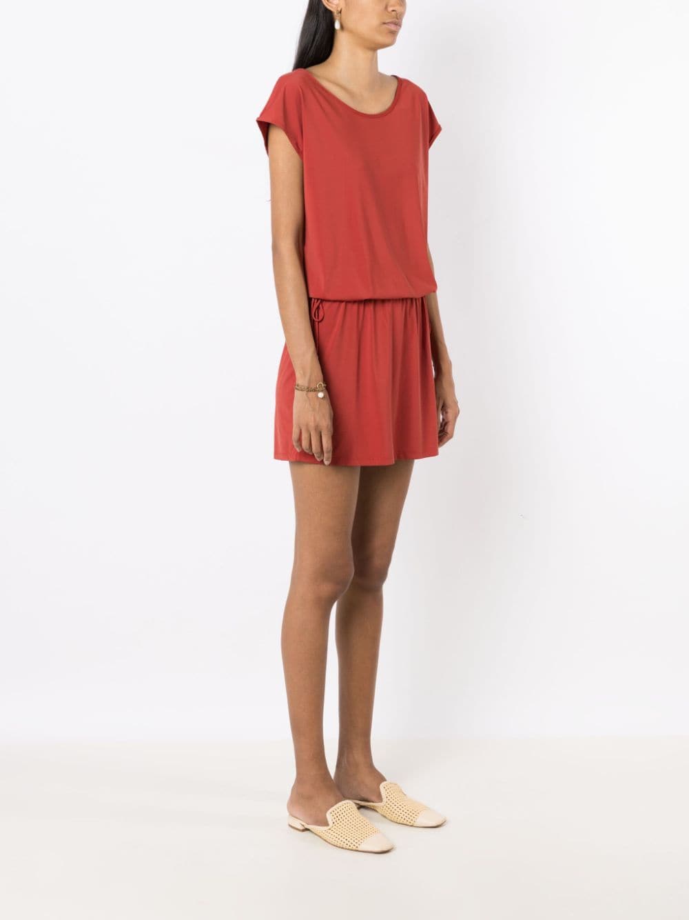 Shop Lygia & Nanny Shiva Adjustable-waist Minidress In Red