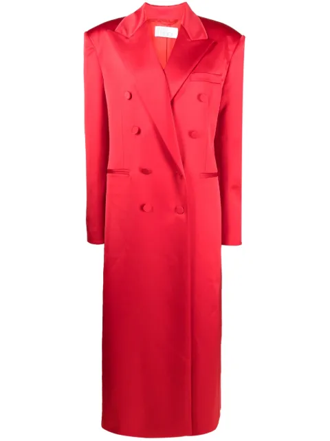 Giuseppe Di Morabito satin-finish double-breasted maxi coat