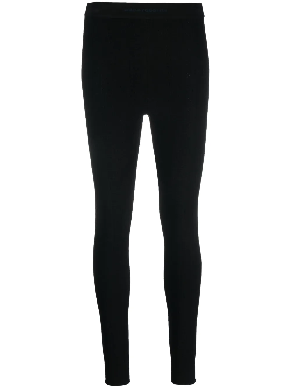 Rabanne Flare Leggings With Elastic Waistband In Black