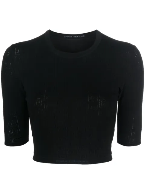 Rabanne top corto con monograma