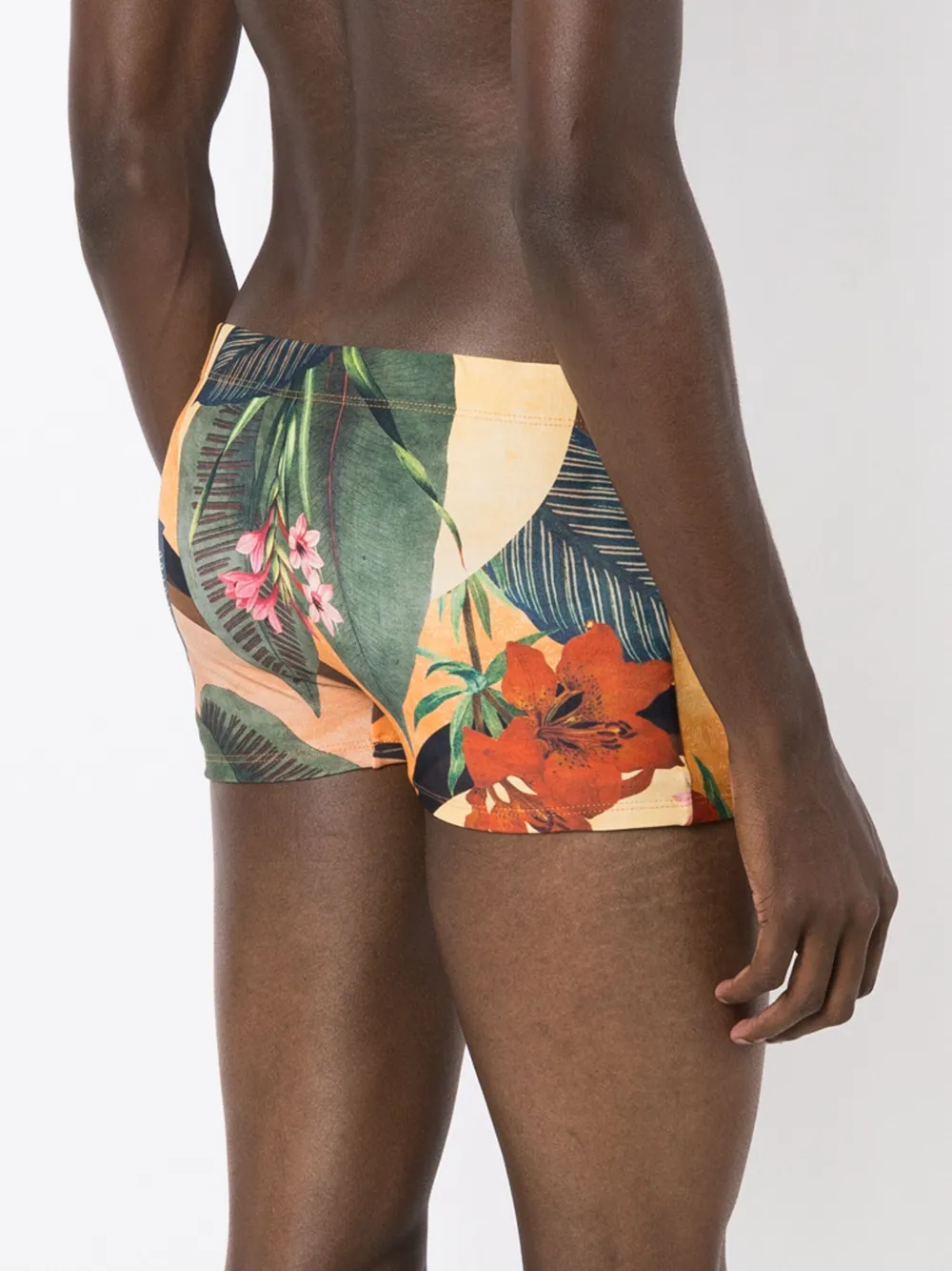 Shop Lygia & Nanny Tijuca Botanical-print Swimming Trunks In Orange