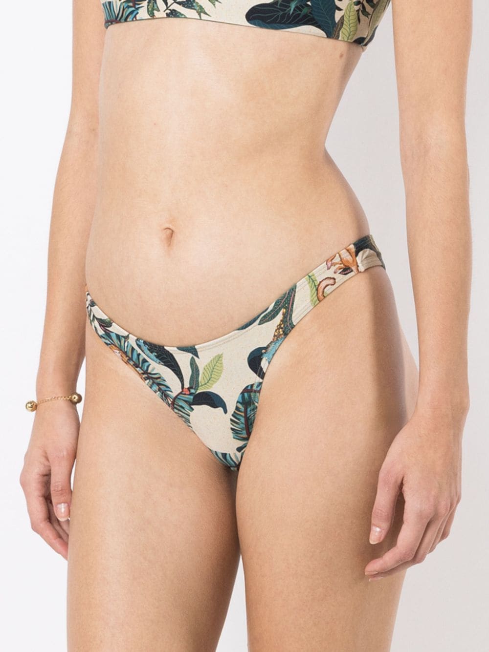 Shop Lygia & Nanny Nikita Graphic-print Bikini Bottoms In Neutrals