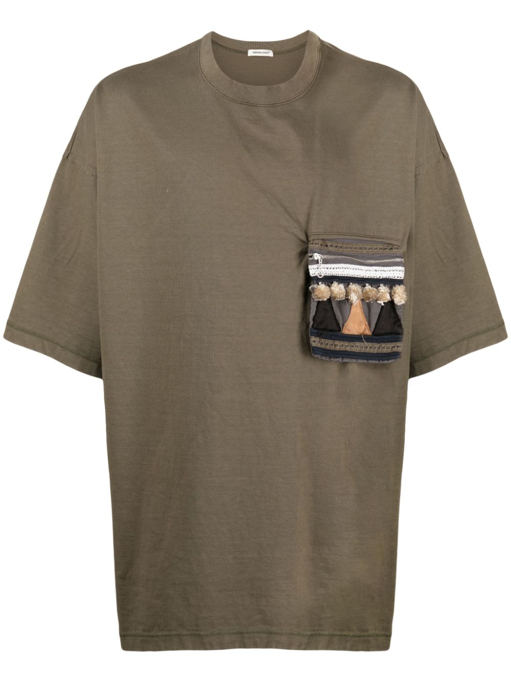 Shop Undercover Tribal-motif Cotton T-shirt In Brown