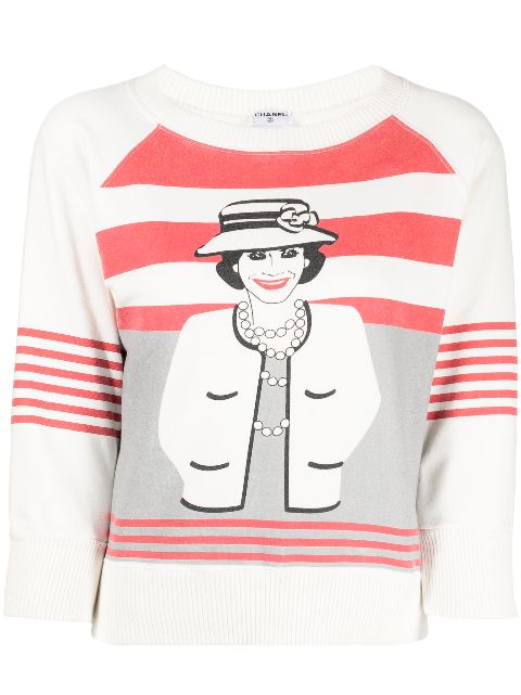 HOT SALE CHANEL Mademoiselle print sweatshirt Women