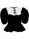 ANOUKI two-tone crystal-embellished blouse - Black